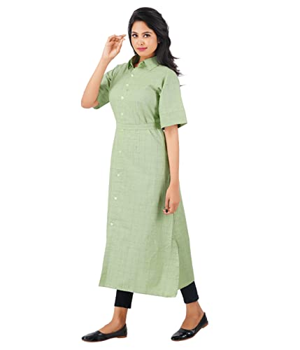 Image of Women's[L-4XL] Full Open /Front Buttoned [a kind of Adaptive Clothing]Multipurpose Nighty for Maternity /Pregnancy /Elderly /Patient /Feeding /Hospital Purpose Nighty(OliveMaxi Shirt - 2XL / Calf Length)