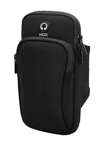 HOJI Mobile Phone Armband Bag Gym Bag Outdoor Sports Running Arm Bag with Headphone Jack and Two Pockets for Running Fitness (Black) (B08T8LGDJ6) Amazon Price History, Amazon Price Tracker