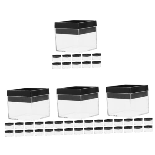 STOBOK 48 Pcs Mineral Standard Box Specimen Container Display Case Mineral Sample Case Transparent Mineral Showcase Specimen Case Rock Display Stand Display Container