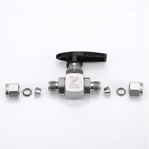 Vanne à bille de compression 9.52mm en acier inoxydable 316L 3000 PSI