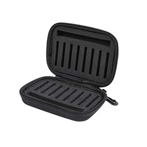 Happyyami Hook Pouch Portable Sequined Fishhook Storage Bag for Fishing Black Durable Soft Material Easy to Carry with Buckle for Tackle Organization