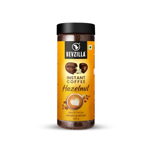 Image of Bevzilla 200 Gram Classic & 200 Gram Hazelnut Instant Coffee Powder | Perfact For Espresso, Latte & Cappucino | Hot & Cold Coffee | Unbreakable Jar (Pack of 3)