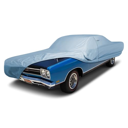 Image of iCarCover Premium Car Cover for 1967-1969 Plymouth GTX Heavy Duty Waterproof All-Weather Automobiles Custom Fit Indoor Outdoor UV Snow Protection Covers with Straps and Bag