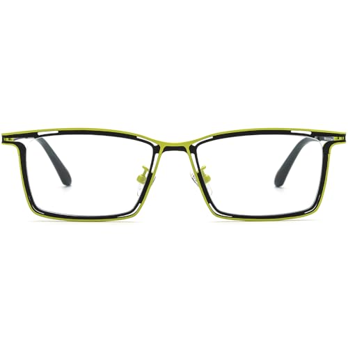 Image of FONEX Pure Titanium Glasses Frame Men Square Magnet Clip On Eyeglasses with Polarized Lens