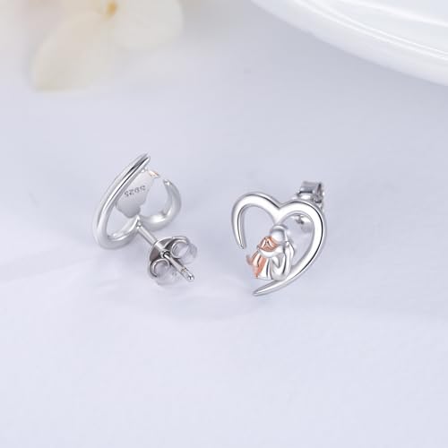 Image of 925 Sterling Silver Dog Earrings Cute Animal Puppy Stud Earrings Dog Jewelry Gifts for Women Girls Pet Lover Hypoallergenic Earrings for Sensitive Ears