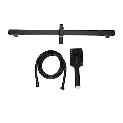 Barre coulissante de douche noire murale avec ensemble de rails réglables minimaliste