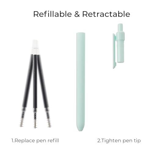 Y YOMA 4 Pcs Bolígrafo Gel Punta Fina 0.5mm Negro miniatura 6