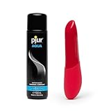 We-Vibe Tango X Red Clit Massage Bullet Vibrator & Pjur Aqua Water Based Personal Lubricant 3.4 fl oz - Sex Toys for Couples Bundle