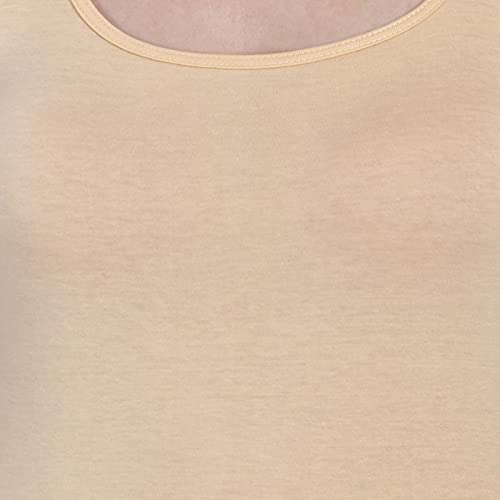 Image of Women's Regular Fit Sleeveless Cotton Long Camisole Slip Spaghetti Combo Pack of 3