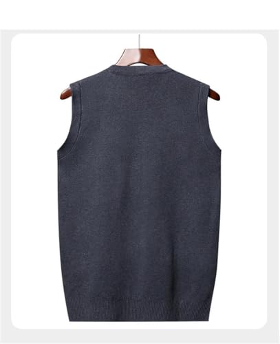 Men V Neck Sleeveless Sweater Vest Spring Casual Business Plaid Pullover Waistcoat Layering4