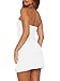 VASAUGE Women's Sexy Tube Top Side Slit Mini Dress Strapless Ruched Bodycon Party Club Short Dresses, Small, White
