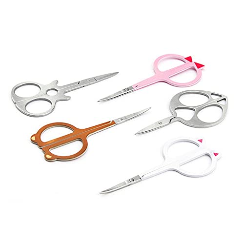 Forbici artigianali 1PC Forbici for sopracciglia in acciaio inossidabile Ciglia Naso Rimuovi punta tonda Trimmer for testa Cura personale Trucco Strumenti di bellezza Forbici