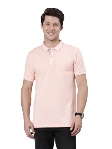 Image of Classic Polo Mens Cotton Blended Solid Half Sleeve Regular Fit Polo Neck T-Shirt