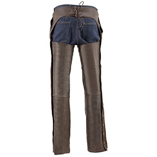 Image of Milwaukee Leather Men's Thermal Lined Premium Leather Motorcycle Bikers Riders Chaps