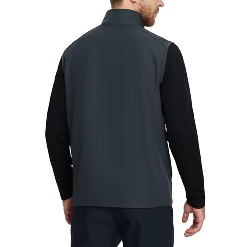 Image of M MAELREG Mens Vests Outerwear Windproof Lightweight Softshell Vests Zip Pockets Sports Sleeveless Jacket Golf Vests for Men