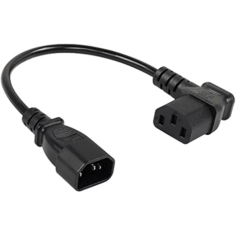 CERRXIAN IEC 320 C14 to 90 Degree C13 PDU Power Supply Extension Cable,C14 Male to Right Angle C13 Female 3 Pin Power Cord for Monitors,Computers,Etc-0.4M/15.7inch Cover