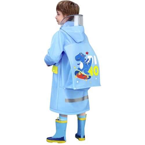Kids Boys Girls Rain Jacket Poncho with Hood Dinosaur Pattern Raincoat Disposable Portable Outdoor Pocket3
