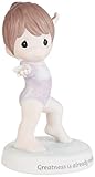 Precious Moments 193006 Greatness is Already Inside You Brunette Gymnast Girl Bisque Porcelain Figurine, One Size, Multicolor
