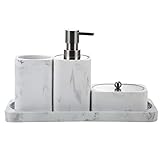 Bathroom Accessory Set, 4 Pieces Countertop Bath Set, Lotion / Soap Dispenser, Toothbrush Cup Holder