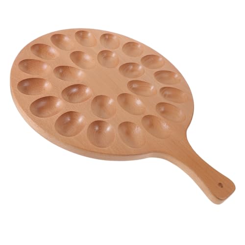 HEALEEP Easter Decor Egg Tray Wooden Deviled Egg Holder Sturdy Practical Storage