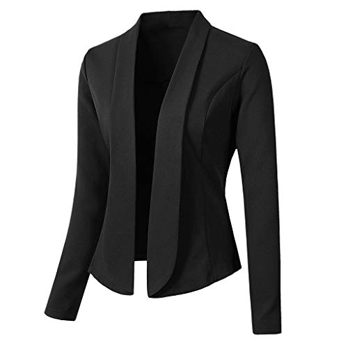 Keepmove Blazers for Women Tops Long Sleeve Jacket Ladies Office Wear Cardigan Coat Shrugs for Evening Dresses Black â€¦