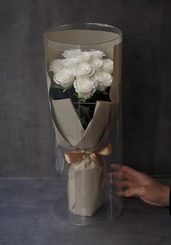 プリプットブーケR【新Long花束、白いばらホワイトbeloved最愛11本。プリザーブドフラワー】プロポーズ、New特殊2重クリアケース!誕生日、記念日、バレンタイン、ホワイトデー、クリスマス。母の日枯れない花