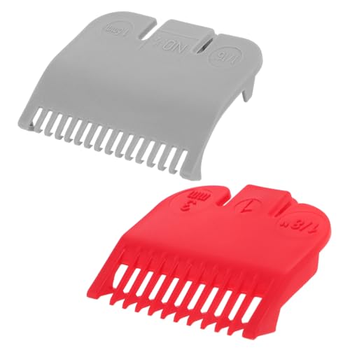 DECOMELODY - DECOMELODY 2pièces Sabots De Tondeuse Professionnels Guides De Coupe Multi-fonctions Avec Limiteur Accessoires Fiables Pour Tondeuse Cheveux Homme Et Salon Gris Et Rouge