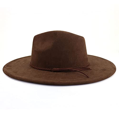 Lidhay JP COFFEE Big Wide Brim Fedora Hats For Women Men Western Suede Hat Large Felt Panama Hat Rancher Hat Jp003 Coffee thumb #6