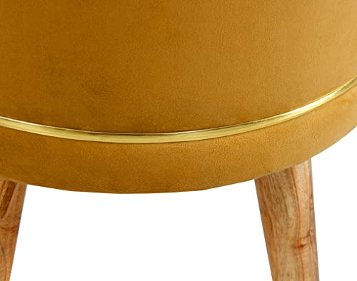 Image of Pouffes Sitting Stool for Living Room, Puffy Wooden Ottoman | Round Pouffe for Living Room & Bedroom | Pouf for Office & Home Decoration & Modern Seating Stool (Cmbo-Beige)