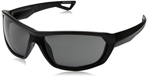 Under Armour Men's Rage Sunglasses Wrap, Black/Gray Lens, 63 mm