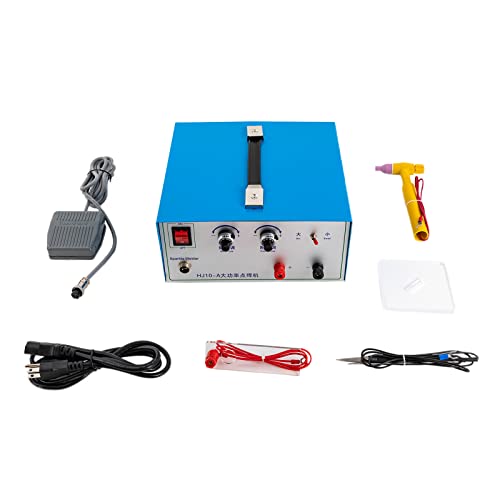 HJ10-A Jewelry Welding Machine, 110V 500W Precise Jewelry Spot Welder, Adjustable Welding Speed Spot Welder, 9-level Output Power, for gold, K-gold, silver, iron, Hardware Workpiece Welding