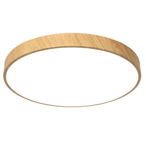 MTNROO Plafones LED Ultrafinos De 1,9 Pulgadas Panel Luz Imitación Madera Lámpara Techo Redonda Creativa 3 Lámparas Empotradas Ahorro De Energía Regulables para El Dormitorio, Sala