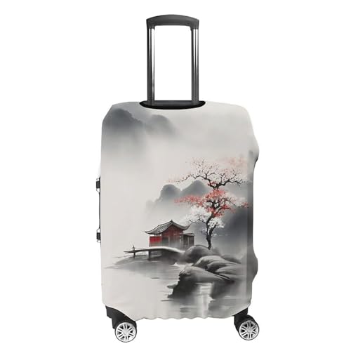 Landscape Flowers Luggage Cover, Elastic Luggage Protector Fits 19-32in Suitcases, Washable & Anti-Scratch Suitcase Cover for Men Women S4