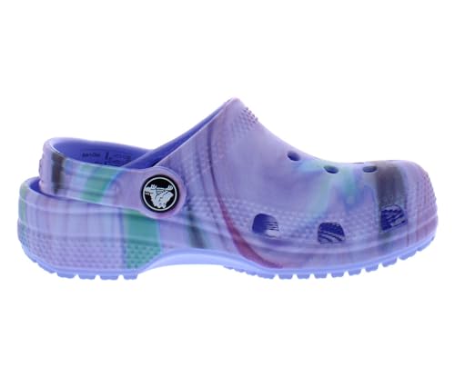 Image of Crocs Classic Swirl Dye Clog Infant /Toddler Shoes Size 10, Color: Purple /Green /Pink-Purple