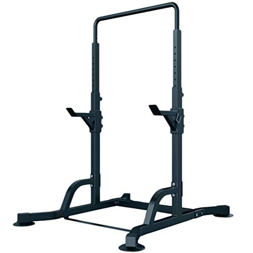 KMKN Rack Sentadilla Ajustables Rack Pesas Dominadas Rack Jaula Sentadillas Fuerza Entrenamiento Equipo (MAX 500KG,Color:Negro)