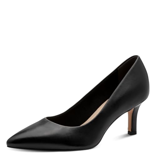 Tamaris klassiska pumps, dam klackskor, TOUCHit-fotbädd, Svart svart läder, 39 EU