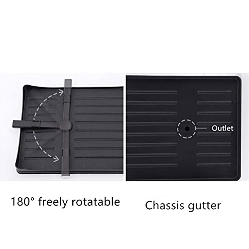 YxnGu Schotelrek over gootsteen dubbellaags aluminium gootsteen standaard schotel droogrek keuken organizer afdruipplaat… - Afbeelding 5