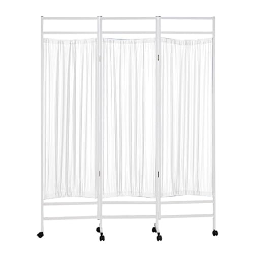 Paravent médical mobile pliable à panneaux sur roulettes pour cabinet - 2