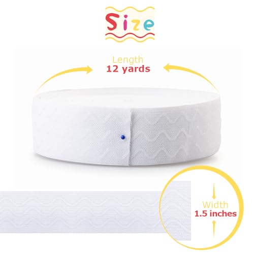 Bande élastique antidérapante élastique blanc de couture 3,8 cm de large 12 m - 4