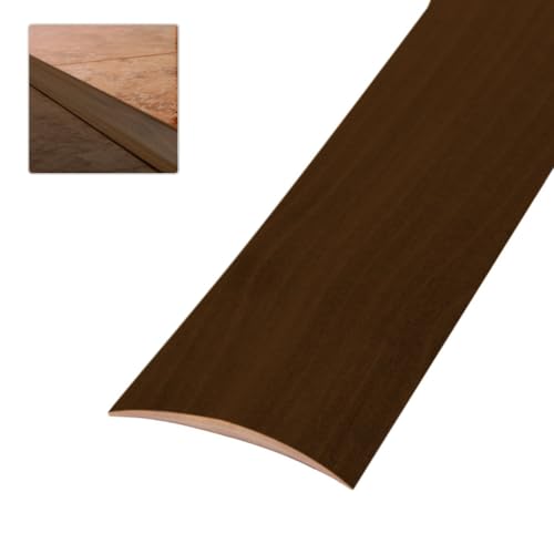 Amig - Tapajuntas para suelo - Adhesivo - Perfil de unión para suelos, parquet y tarima - Tira de transición - Color: Nogal oscuro - Medidas: 985 mm x 4mm x 0,5mm - Especial para suelos de madera