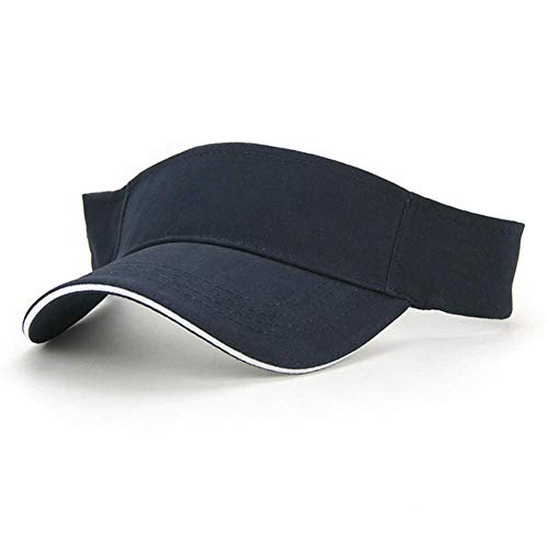Visera Gorra Hombres Mujeres Verano Resistente Tenis Golf Ajustable Sports Pantalla Hion Correr Informal Fiesta Adulto Entrenamiento Exteriores (Rojo) - Azul Marino, Free Size