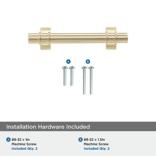 Image of Amerock | Cabinet Pull | Champagne Bronze | 3 inch (76 mm) Center to Center | Davenport | 2 Pack | Drawer Pull | Drawer Handle | Cabinet Hardware