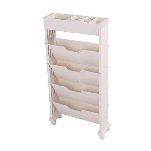 Bibliothèque mobile rangement pour enfants étudiants salon beige