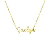 Women Jewelry Name Necklace Big Initial Gold Plated Best Friend Women Gift for Her Jaclyn