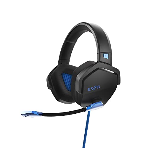 Gaming Headset ESG 3 Blue Thunder Cuffie Gamer Potenziate con Deep Bass e Crystal Clear Sound cuscinetti traspiranti microfono Boom Mic direzionale integrato e controllo di volumen-Blu