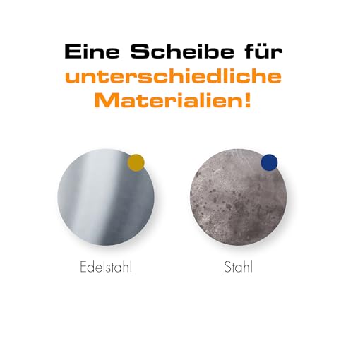 RHODIUS LSZ F3, 10 Stück Ø 125 mm K40 Fächerscheiben, Made in Germany, Metall Schleifscheibe für Winkelschleifer, Fächerschleifscheiben, Lamellenscheibe