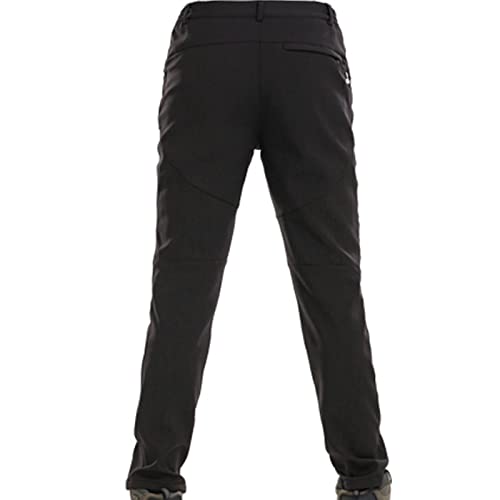 Calça masculina quente sólida para caminhada calças à prova de vento calças de trabalho de lã quente