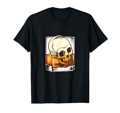 Bourbon Whisky Skull Lover Accesorios I Whisky Motive Camiseta