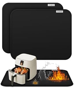 2pack Heat Resistant Mat for Countertop, 15x18in Hot Pads for Kitchen Countertop Protector,Silicone Heat Resistant Mat for Air Fryer, Deep Fryer, Oven