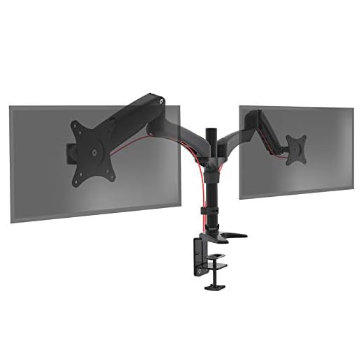 Duronic DM552 Skärmstativ | PC Skrivbordsfäste med Monitorarm | Aluminium | Maxvikt 7,8kg | För Två 15-27” LED LCD TV eller Datorskärm | Lutning +85°/-90°, Vridbar 180°, Rotation 360° | VESA 75/100